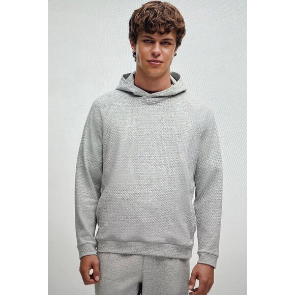 Lululemon Textured Double-Knit Cotton Hoodie Classic Fit Four-Way Stretch - Picture 3 of 16